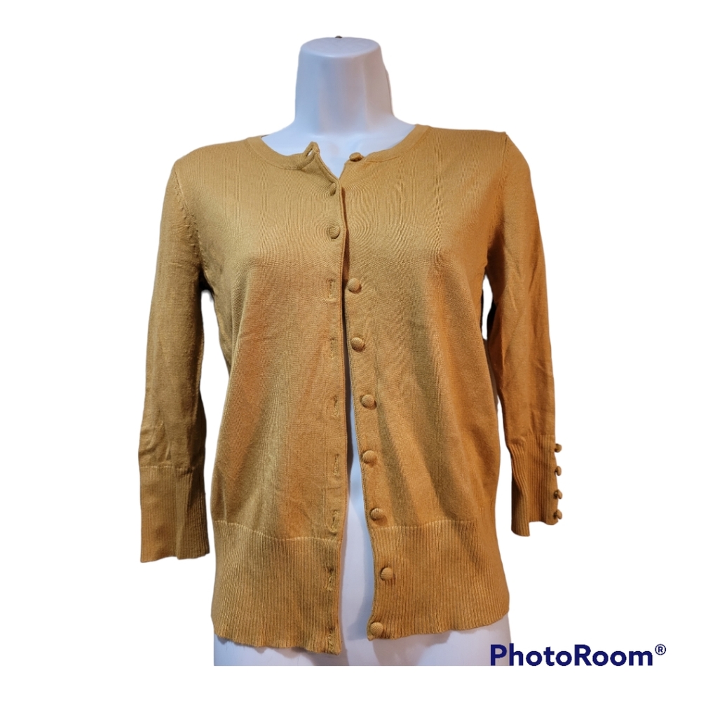 Gold cardigan sweater